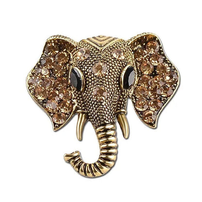 Retro Bronze Vintage Big Elephant Wedding Collar Brooches Pins