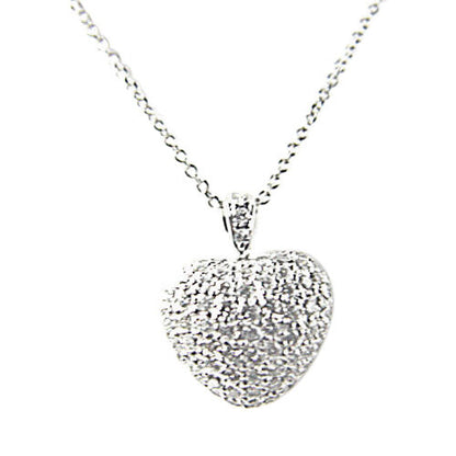 DIAMOND ROUND BR SHAPE PUFF HEART PENDANT INCLUDED 16 INCH CHAIN