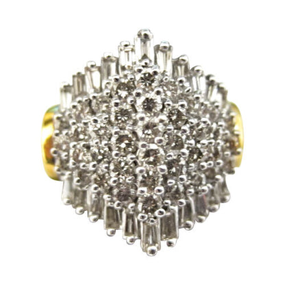 DIAMOND ROUND BRILLIANT BAGUETTE SHAPE CLUSTER PRONG