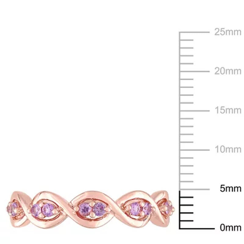 Pink Sapphire Infinity Design Ring in 14K Rose Gold