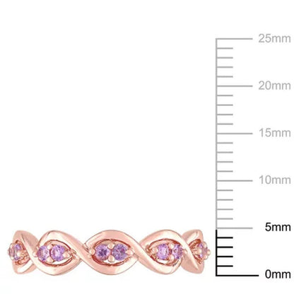 Pink Sapphire Infinity Design Ring in 14K Rose Gold