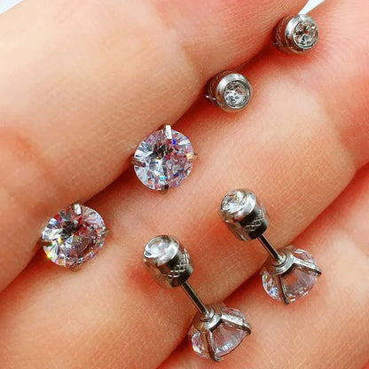 Exquisite Fashion 2-6Mm Diamond Earrings Set Earrings Double round Cubic Diamond