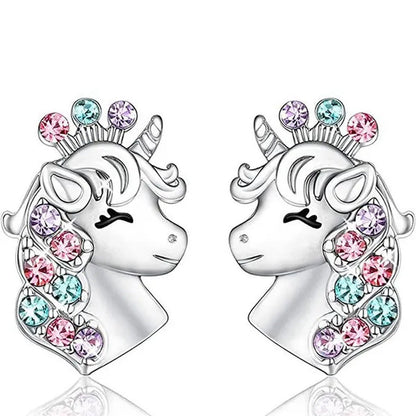 1/4Pcs You Are Magical Heart Shape Birthstone Crystal Unicorn Necklace Bracelet