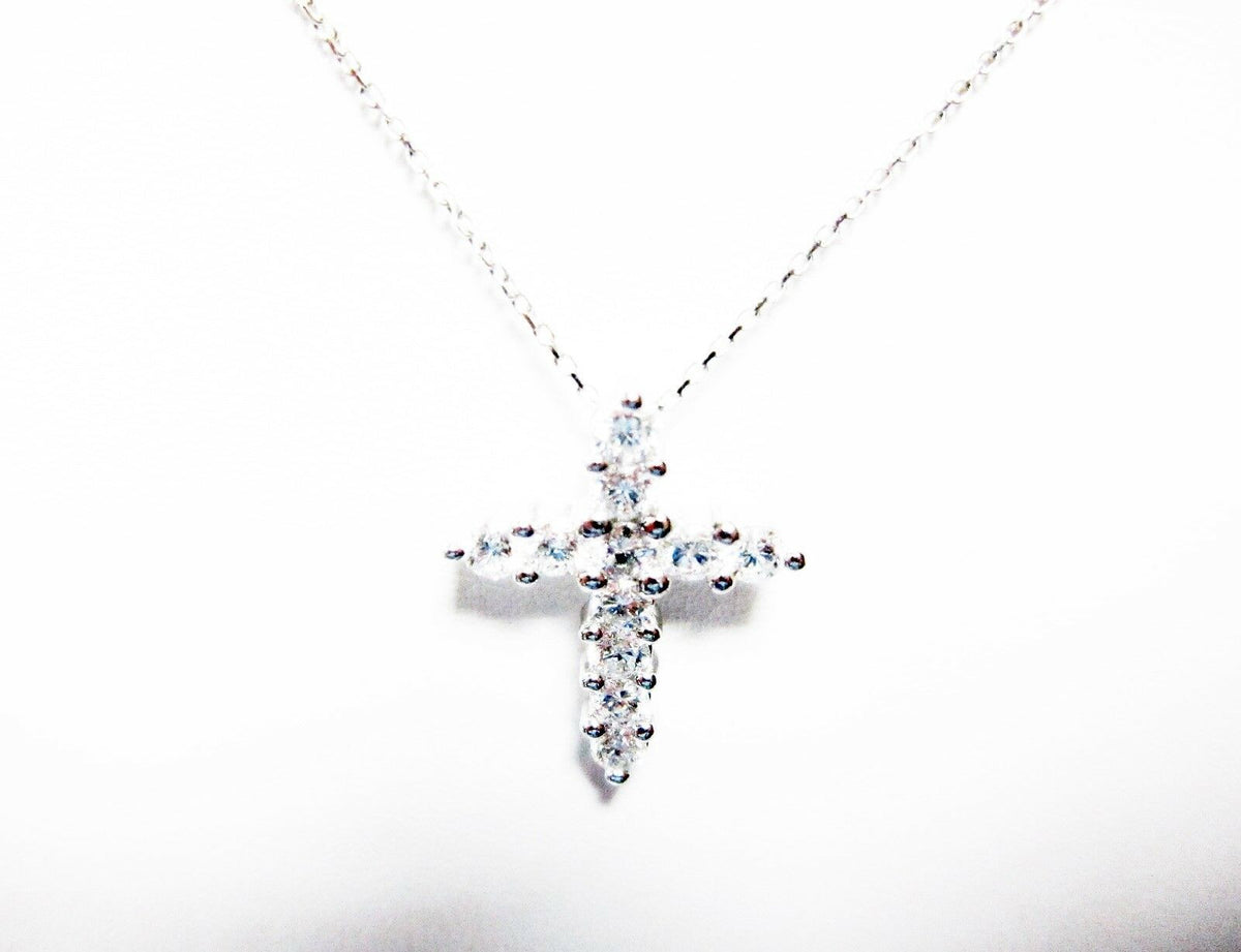 DIAMOND ELEVEN STONE SET PRONG SET CROSS PENDANT INCLUDED