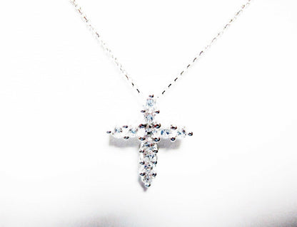 DIAMOND ELEVEN STONE SET PRONG SET CROSS PENDANT INCLUDED