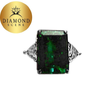 EMERALD 5.27 CT PLATINUM RECTANGULAR SHAPE SIZE 6 13.58X 9.82X 5.86MM DIAMOND
