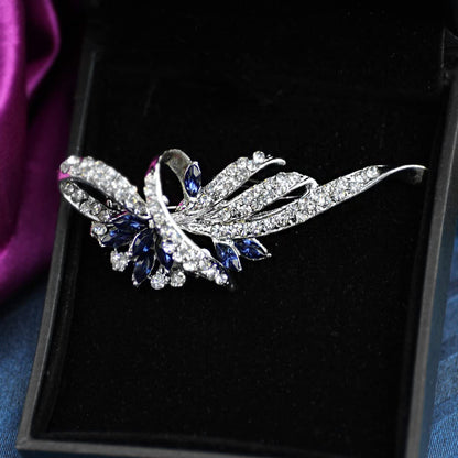 Created Crystal Brooch Fancy Vintage Style Flower Brooch Pin for Women, Girls, L