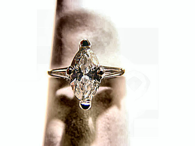 DIAMOND MARQUISE 10.80X5.20X3.00MM SET 2 TAPERED BAGUETTE SHAPE ENGAGEMENT RING
