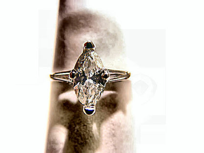 DIAMOND MARQUISE 10.80X5.20X3.00MM SET 2 TAPERED BAGUETTE SHAPE ENGAGEMENT RING