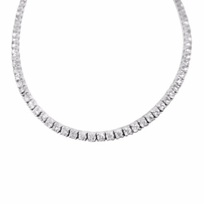 DIAMOND TENNIS NECKLACE 20 POINTERS SAME SIZE DIAMOND SET TO THE BACK
