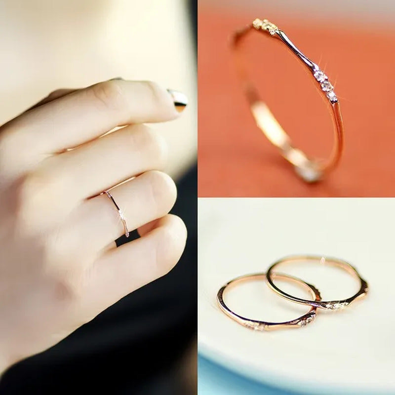 Chic and Lovely Lady Slim Ring Commemorate Ring Wedding Jewelry