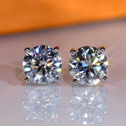 Luxury 11MM 5Ct Real Moissanite Diamond Stud Earrings for Women Classic 925