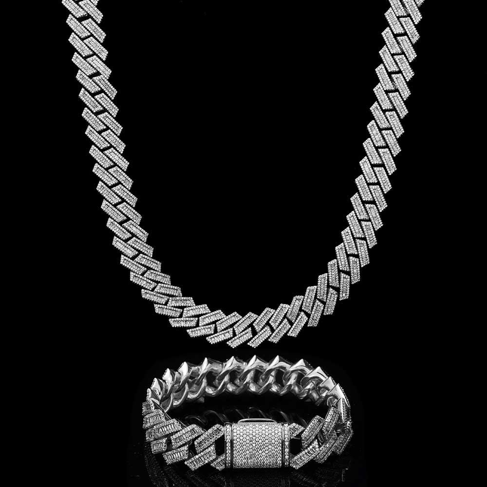 Hip Hop 18Mm Double Row Diamond Cuban Chain