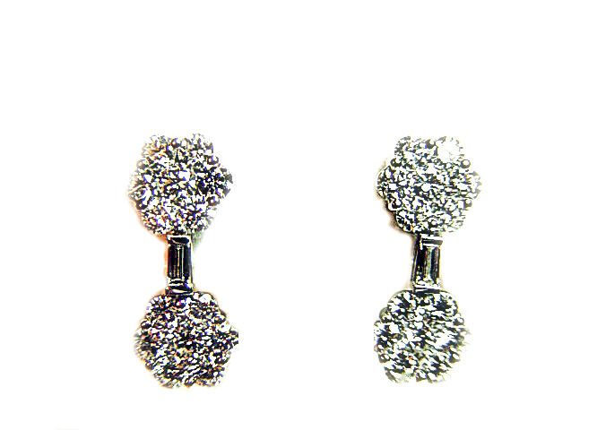 4.65 CT ROUND BAGUETTE SHAPE G COLOR VS1/2 CLARITY GRADE DIAMOND EARRING 18 K