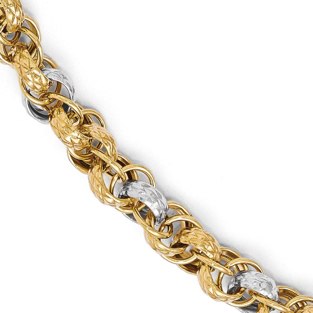 14 Karat Yellow Gold Textured Flexible Bangle