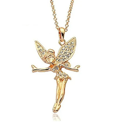 Exquisite Fashion Lovely Dancing Little Angel Pendant Necklace Women'S Zircon Ex