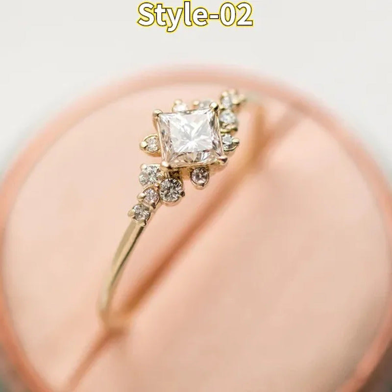 9 Style Exquisite Fashion Rings for Women Elegant Fashion Jewelry Natural Gemsto