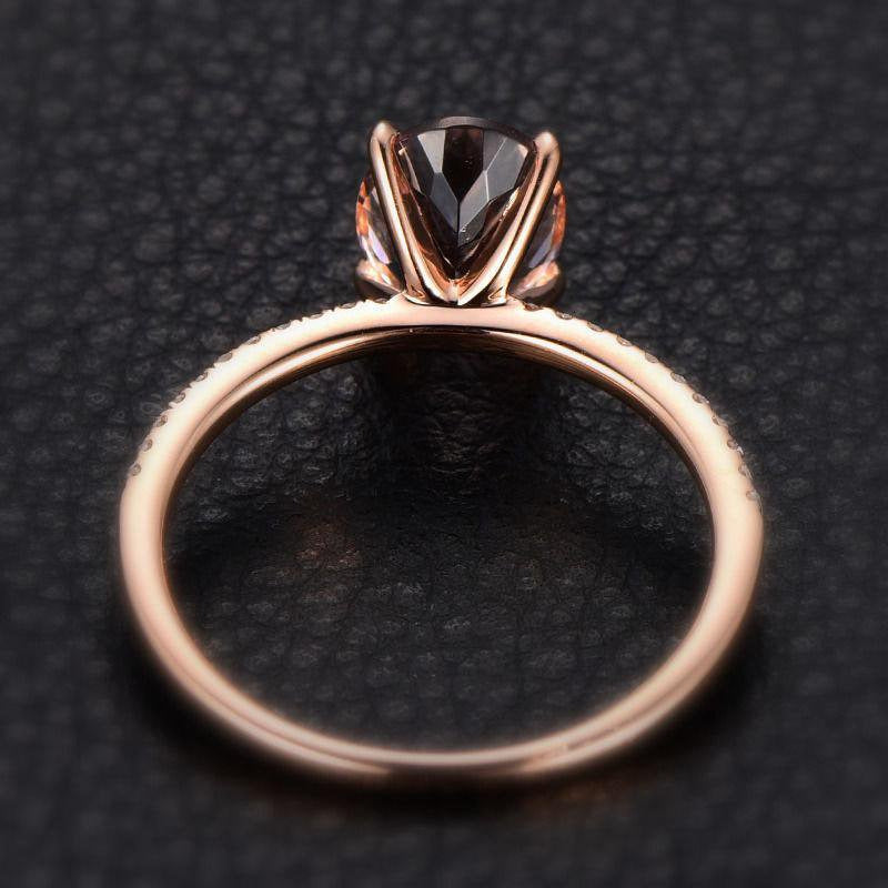 Limited Time Sale 1.25 Carat Morganite and Diamond Engagement Ring in 10K Rose G