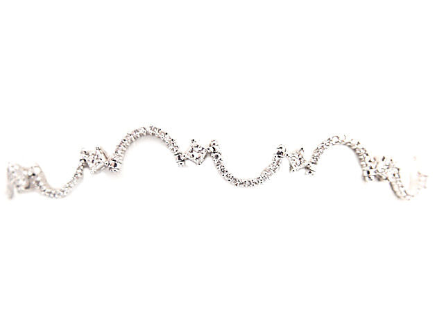2.48 CT 11 PRINCESS SHAPE DIAMOND SET ROUND BRILLIANT SH DIAMOND SWIRL BRACELET