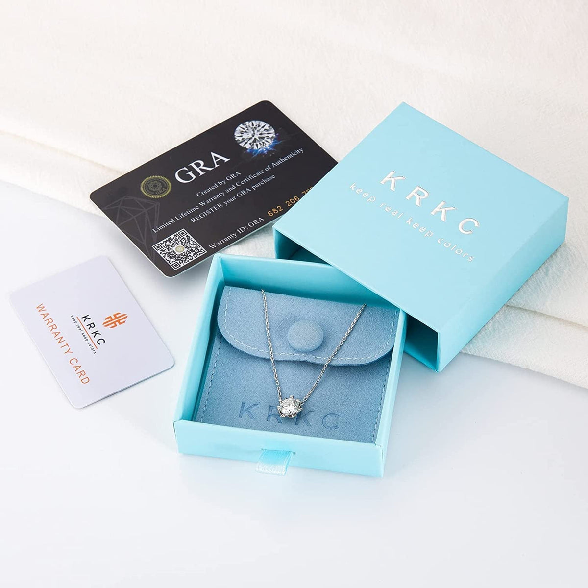 Moissanite Pendant Necklace, 1CT Lab Grown Diamond Stone with VVS1 Clarity D Col