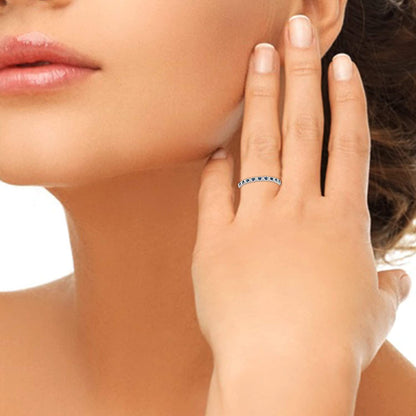 1/4 Carat Diamond, Pave-Set 14Kt White Gold Bridal Wedding Band Ring for Women (