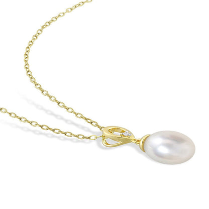 Miabella Women'S 8-9Mm Drop-Shaped South Sea Cultured Freshwater Pearl and Round