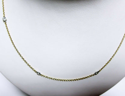 DIAMOND BY YARD YELLOW GOLD NECKLACE EIGHT DIAMOND SETT
