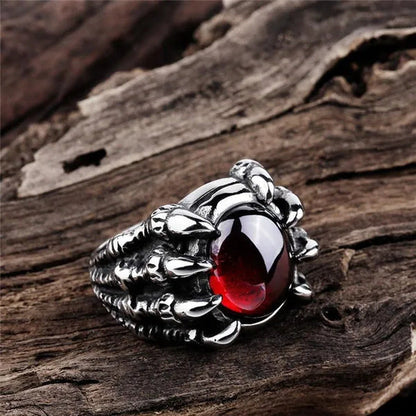 Fashion Domineering with Ruby Ring for Men'S Personality Retro Chinese Dragon Cl