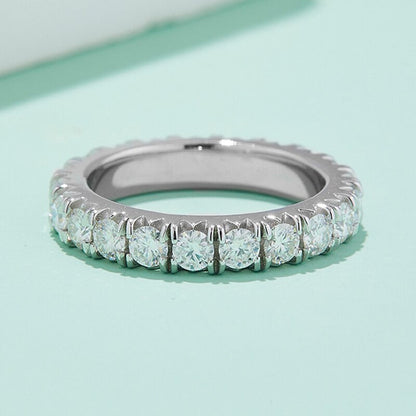 3MM 2-3Carat D Color Moissanite Wedding Band Rings for Women 925 Sterling Silver