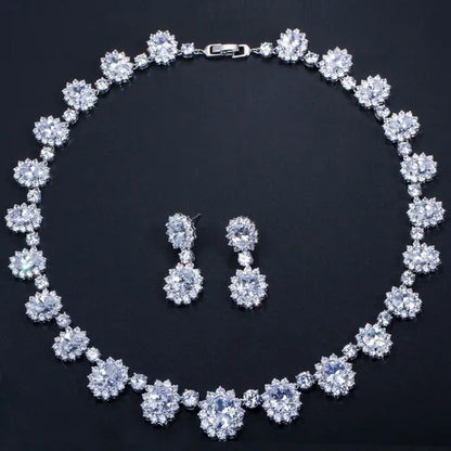 Gloriya Elegant Ruby Red Zirconia and White CZ Diamond Paved Setting Flower Pend