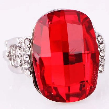 Exquisite Woman Size 7 8 9 10Rings Exquisite Ruby 925 Silver Ring Stone Ring Eng