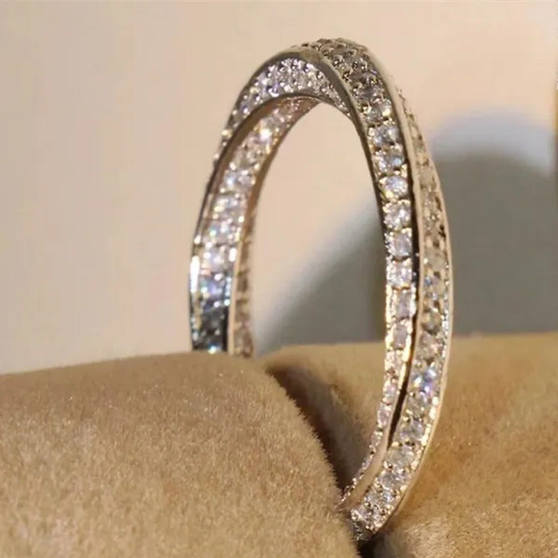 Fashion Stacking Jewelry for Women Rings Exquisite 925 Sterling Silver Ring Whit