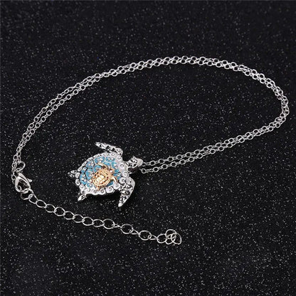 Pendant with Turtle Marine Turtle with Diamond Necklace