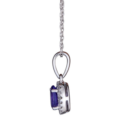 Gin & Grace 10KT WG Tanzanite and Diamond Accent Pendant Necklace