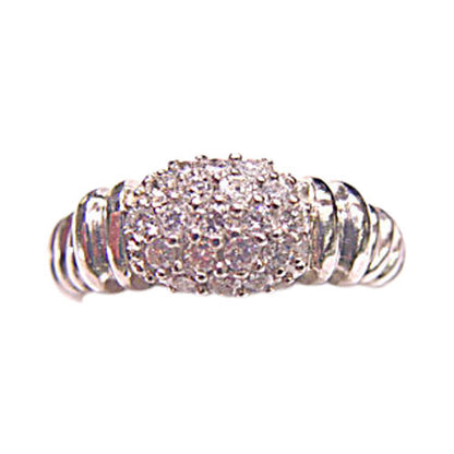 DIAMONDS PAVE SET ON TOP WITH GROOVE WORK MOUNTING