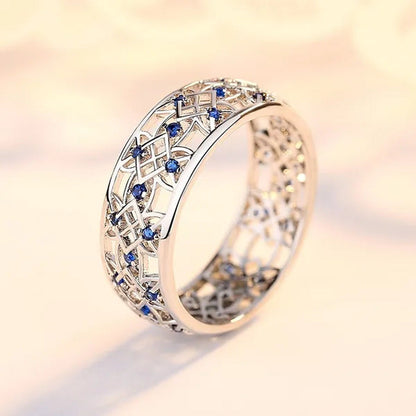4 Color 925 Silver Anniversary Statement Ring Natural Gemstones Sapphire & Emera