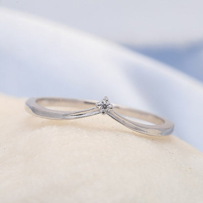 DEF Color VVS1 round Cut 0.015Carat Moissanite Wedding Band V Band