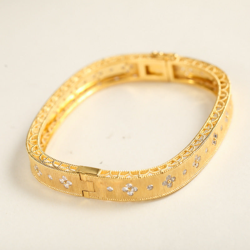Italian Vintage Style Four-Leaf Clover Bracelet