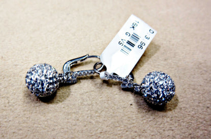 diamond round brilliant pave style dangle earring