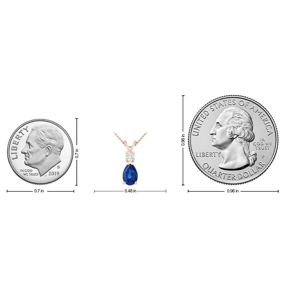 0.40 Carat 10K Rose Gold Tanzanite and round Lab Grown Diamond Solitaire Pendant