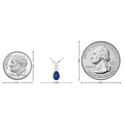 0.40 Carat 10K Rose Gold Tanzanite and round Lab Grown Diamond Solitaire Pendant