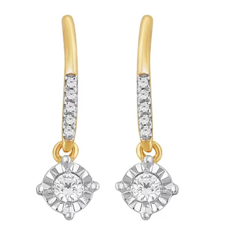0.20 CT. T.W. Diamond Dangle Earrings in 14K Yellow Gold