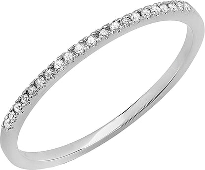 round White Diamond Stackable Wedding Band for Women (0.08 Ctw, Color I-J, Clari