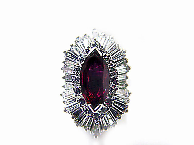 RUBY MARQUISE SHAPE 11.05X5.80X2.60MM DIAMOND RING
