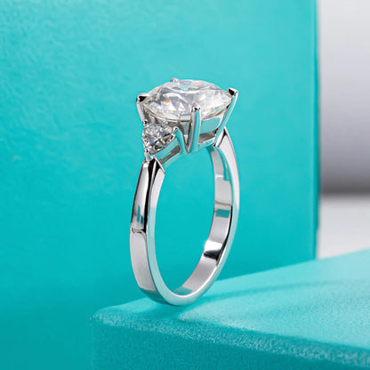 Anujewel 4.6 Carat D Color Moissanite Diamond Engagement Wedding Ring