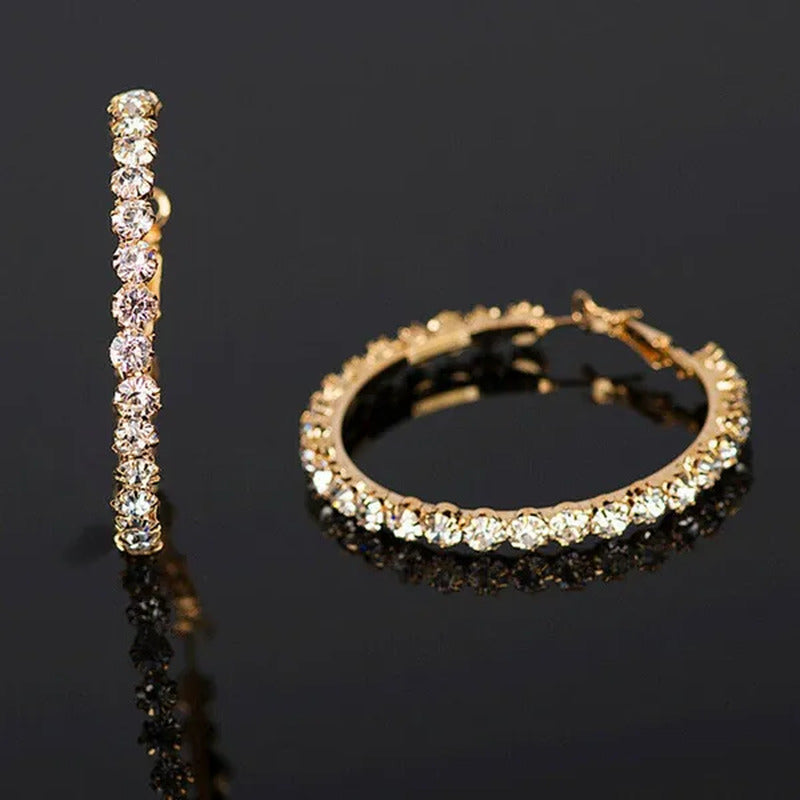 Fashion 925 Sterling Silver round Hoop Earrings for Women Romantic Bride Jewelry