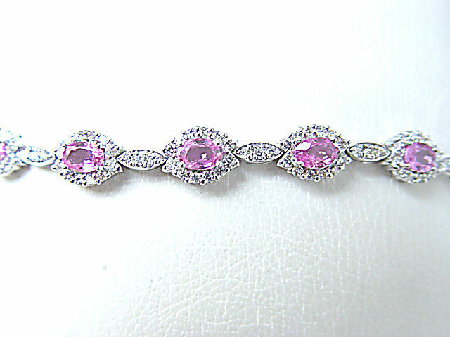 SAPPHIRE PINK 12 OVAL SHAPE DIAMOND ROUND BR SHAPE