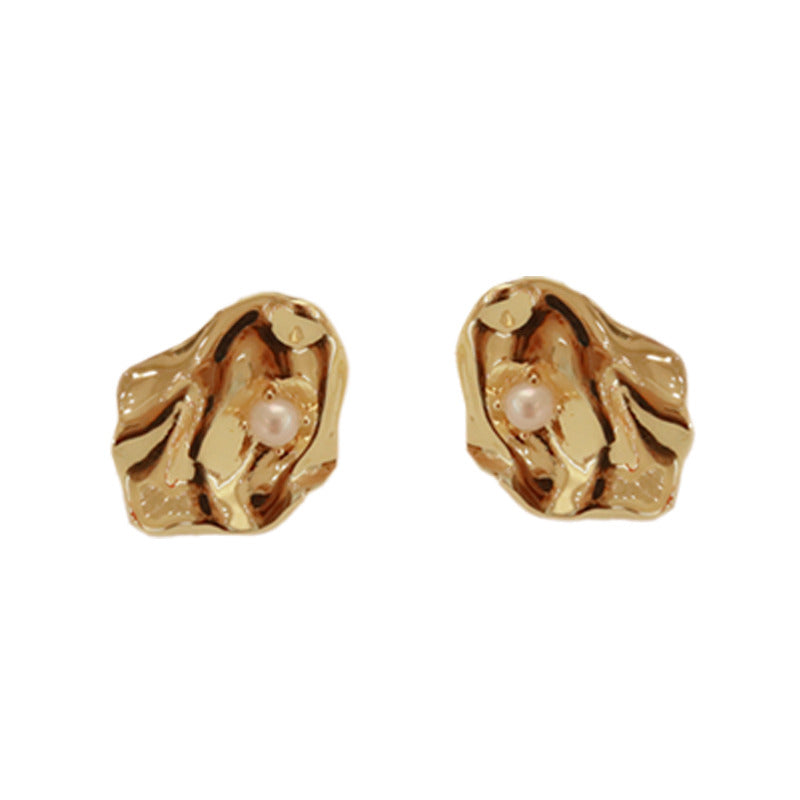 Rose Petal Tassel Stud Earrings