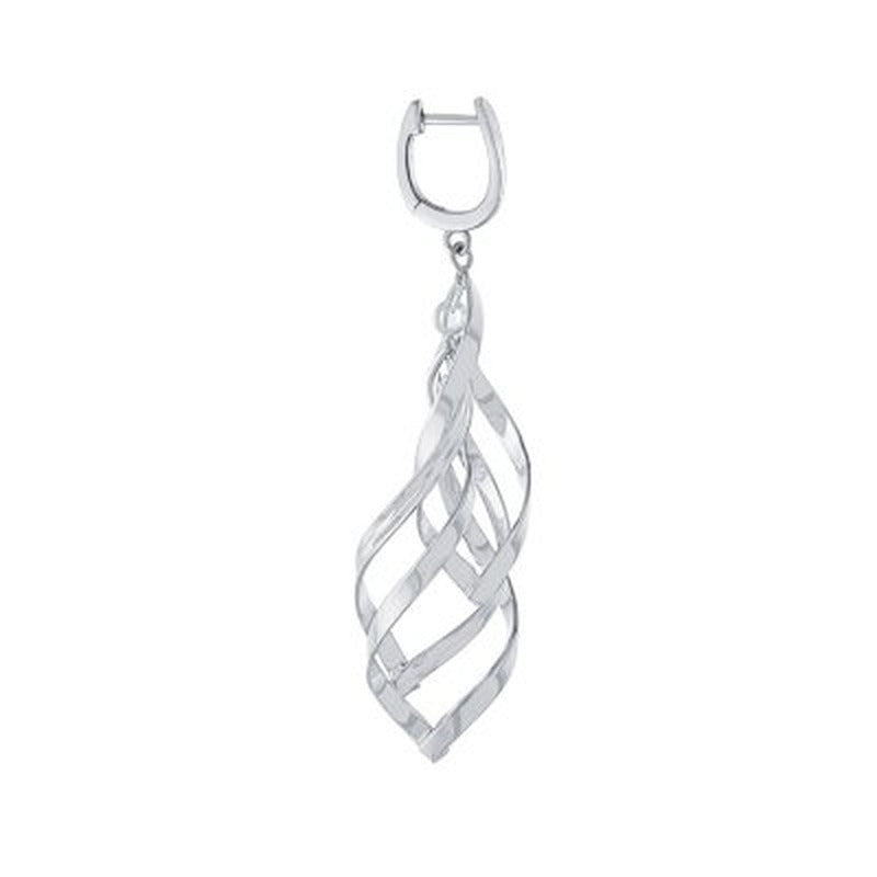 Sterling Triple Marquise Lever Back Drop Ears