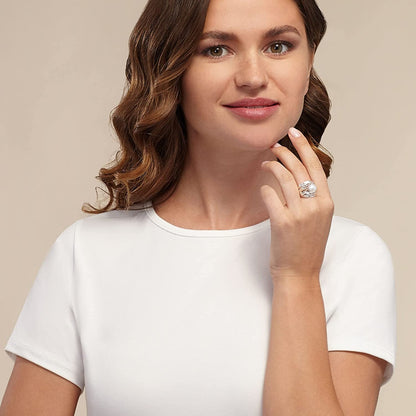 Silpada 'Nested Cultured Pearl' 9.5-10 Mm Freshwater Cultured Pearl Ring in Ster